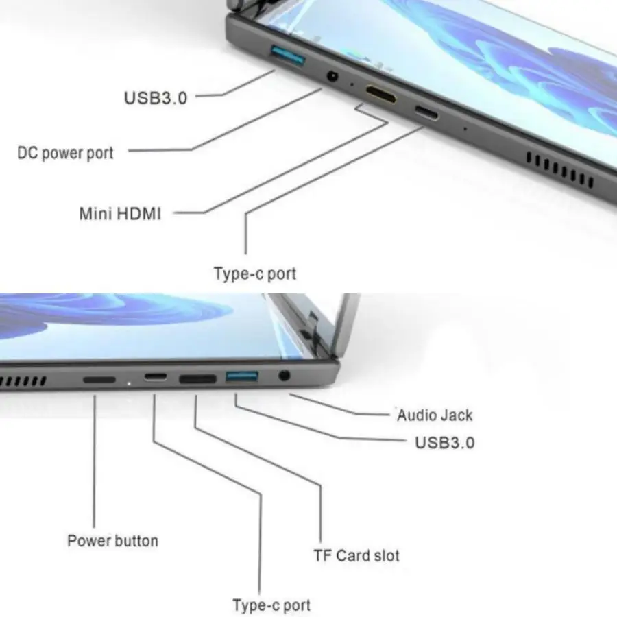 2025 Popular Double Screen 14Inch 2K IPS Touch Screen 16G DDR4 With Stylus Pen Dual Monitor Laptop for Business