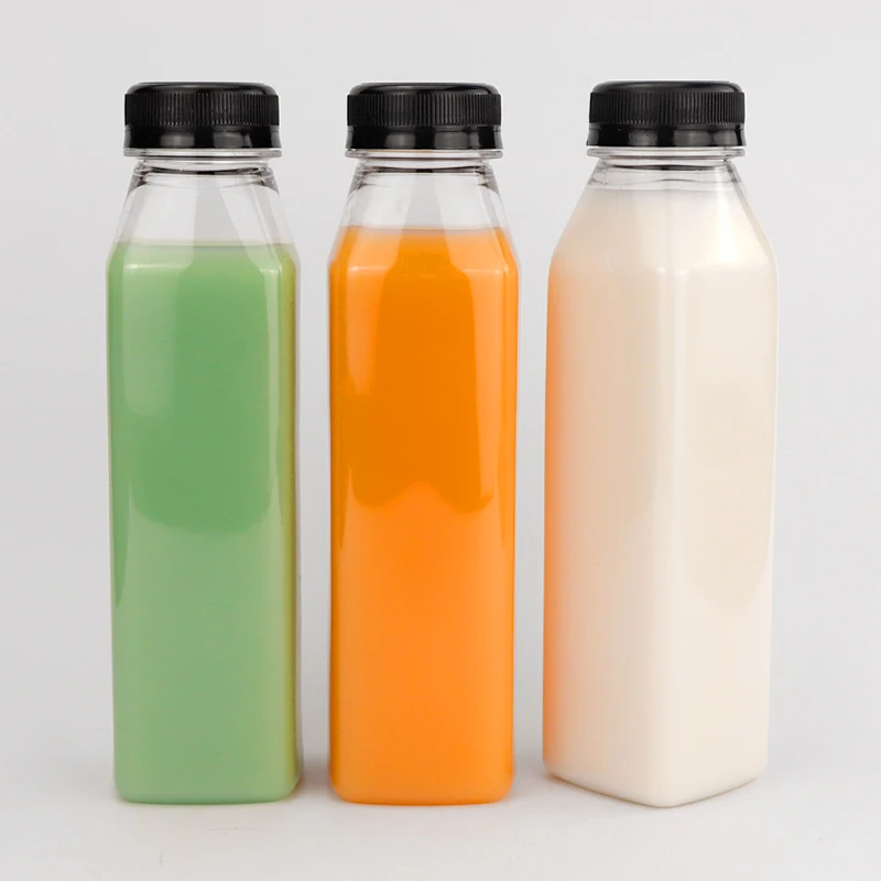 Custom 150ml 200ml 250ml 300ml 320ml 500ml Biodegradable  PET Plastic Fruit Juice Beverage Bottles for Packaging