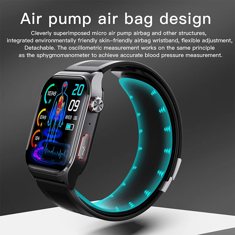 Fitness Tracker Smartwatch 1.1" AMOLED – Monitoraggio 24/7 Di Frequenza Cardiaca, Ossigeno, Pressione, Temperatura E Sonno – IP67, Nero - 2