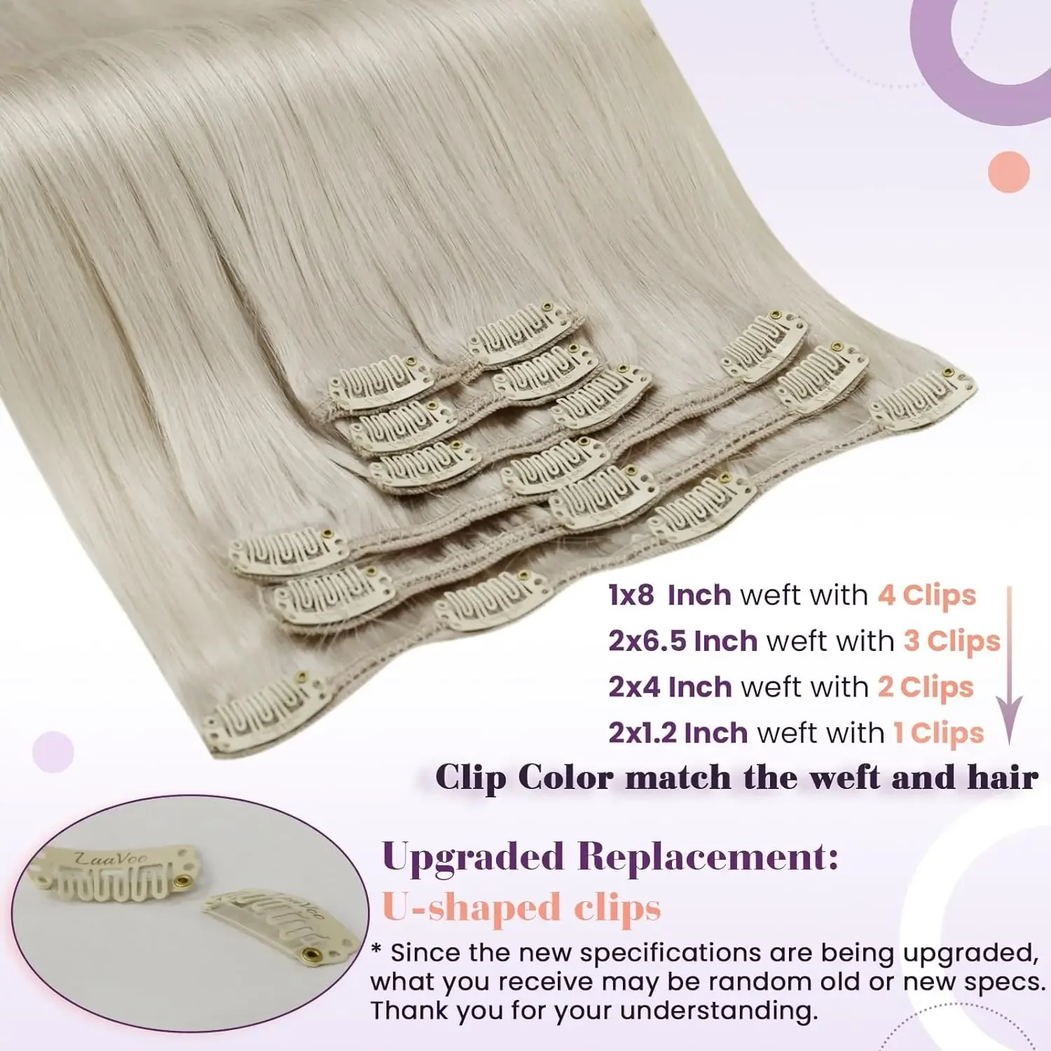 LaaVoo Echthaar-Clip-in-Extensions, 7-teilig, echtes Remy-Haar, zum Anklipsen, schwarzes Haar, glatt, natürliches Blond_voghion.com