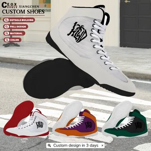 2026 Trends Manufacturer Custom Oem Most Popular High Top Gym Anti-Slip Wear-Resistant Wrestling Shoes for Man Custom Sneakers