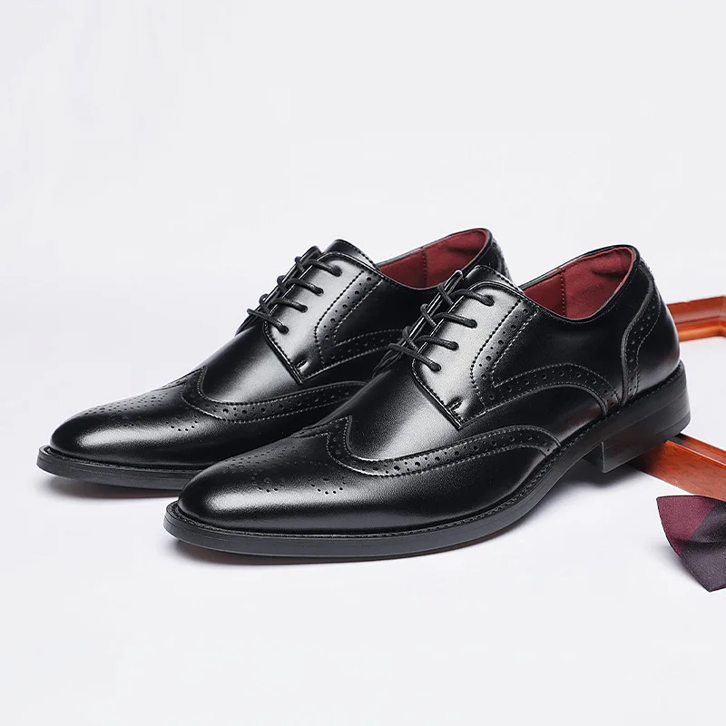 S0501Y Men's Business Formal Dress Derby Shoes - High Quality