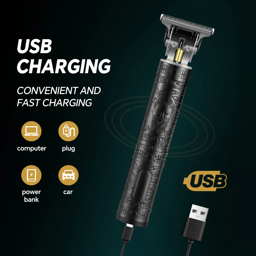Professional Rechargeable USB Electric Hair Trimmer for Clipper for Men Stainless Steel Blade for Home Hotel Outdoor and RV Use factory