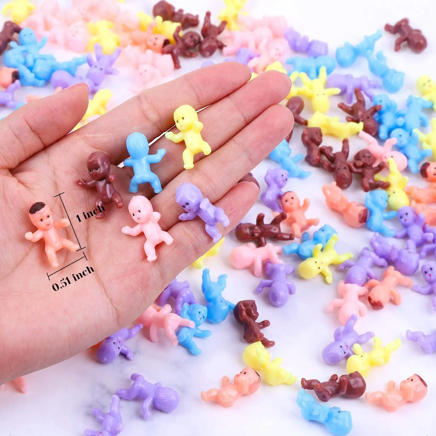 Mini Plastic Baby Figurines 300pcs Bulk Set for Baby Shower