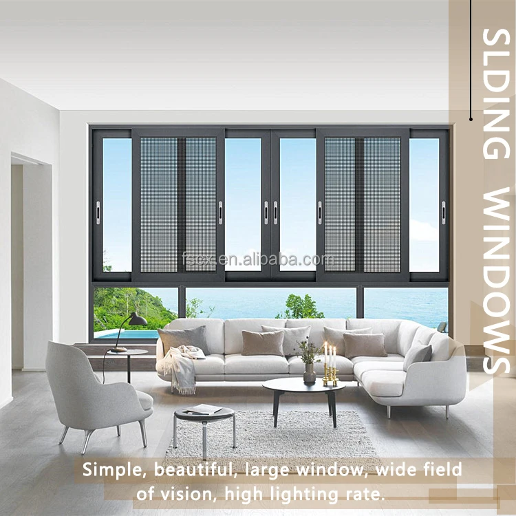 Aluminium Sliding Windows Horizontal Window From China Stainless Steel Standard Aluminum Window Modern Aluminum Alloy Soundproof