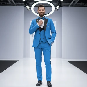 3 Piece Luxury Men's Wedding Suit Fashion Men's Slim Solid Color Business Office Suit Sets Large Size Men Blazer+ Pants + Vest