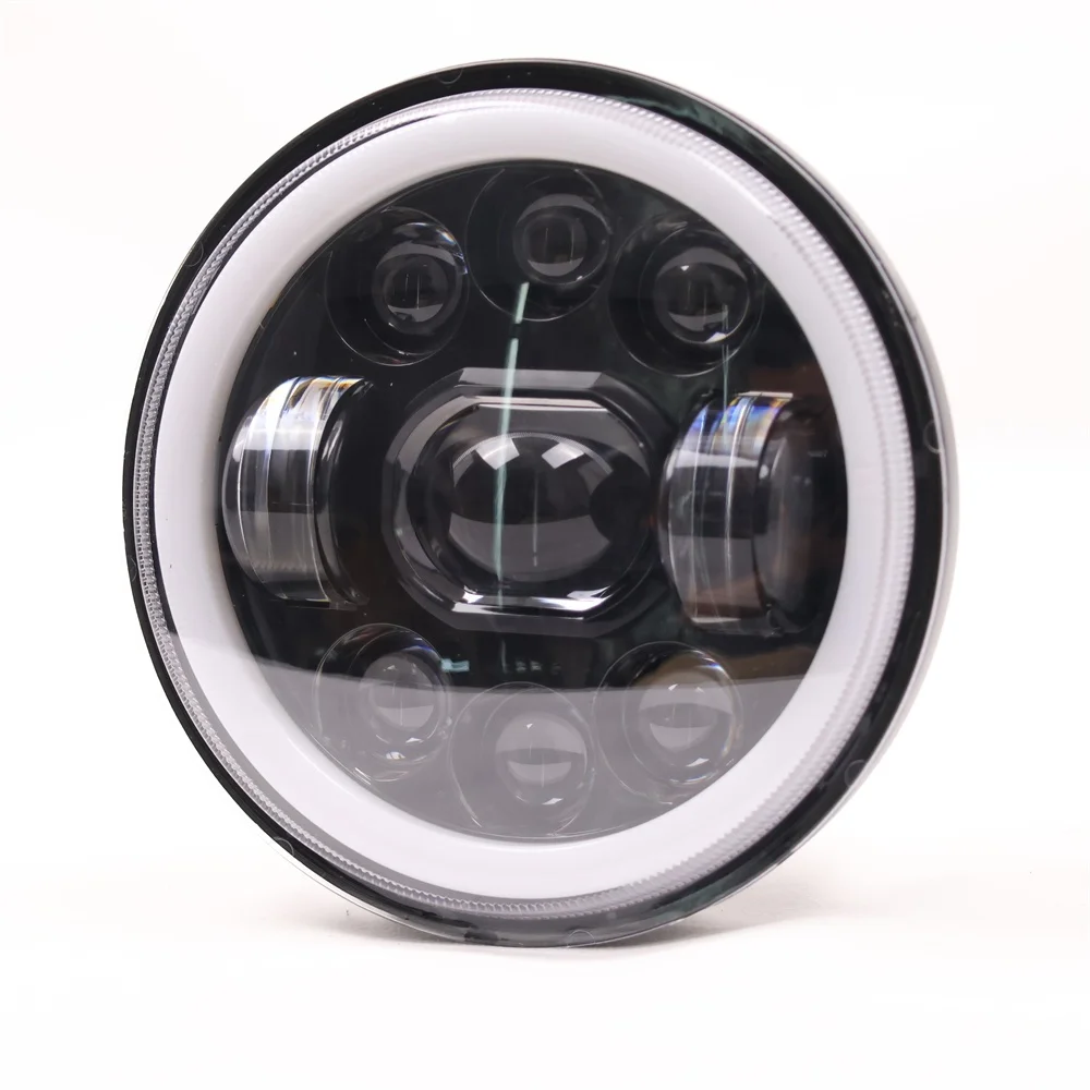 TIYPEOR Universal 5.75 Inch LED Car Motorcycle Headlight H4 Hi/Lo Beam Assemblies Lamp Projector Headlamp for Harley