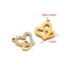 Strass a forma di cuore cavo da 15 mm, foro singolo da 1,6 mm, oro 05.