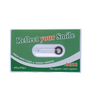 Daily Care ISO GMP Approved Factory Direct Customize Logo Portable Pocket Card Shape Mirror Dental Floss 40m Nylon