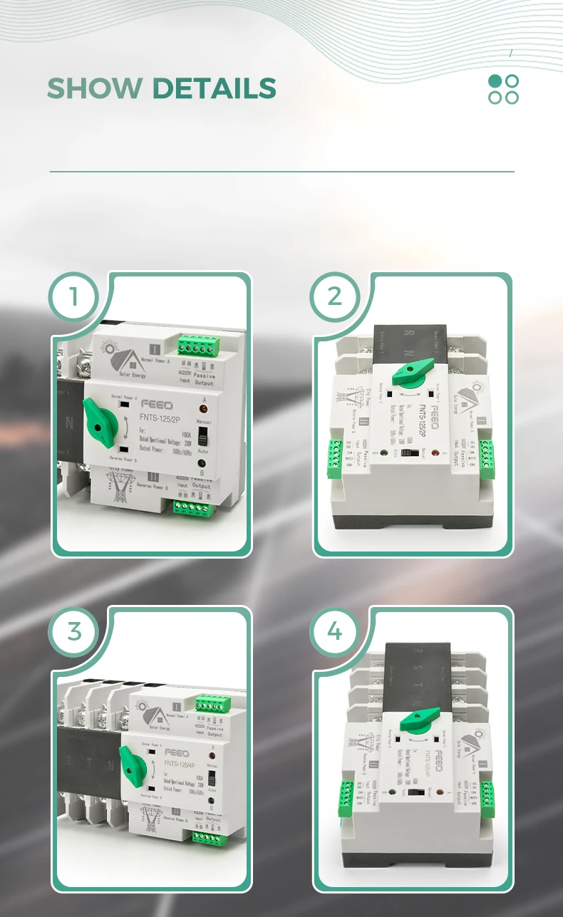 Dual Power Automatic Transfer Switch ATS Uninterruptible 400V 125A AC ...