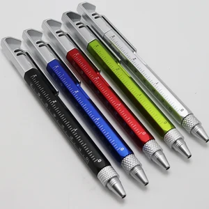 6 in 1 Multi-function Phone Holder Ballpoint Pen with Level and Screwdriver