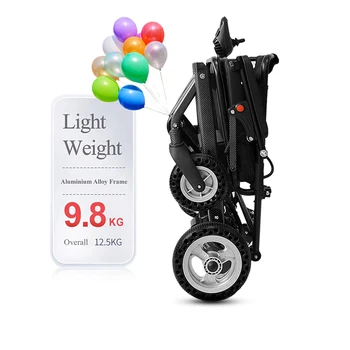 9.8KG Wheelcahir Lightweight Electric Wheelchair Can Be Taken on  the Plane Disabled Elderly Power Wheelchair 6A Lithium Battery