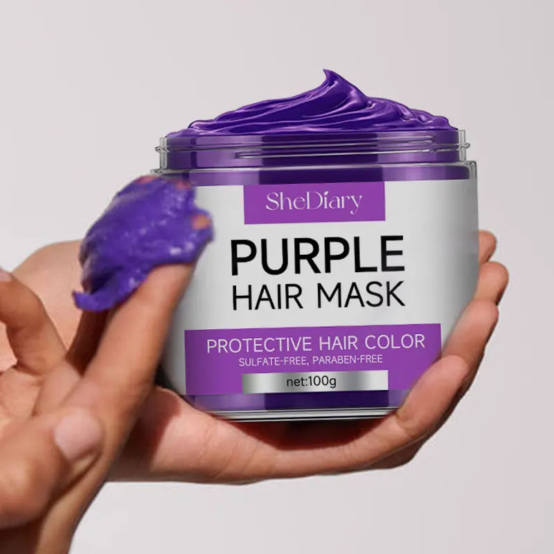 Private Label Purple Hair Mask Damage Hair Deep Conditioner Repair Anti-Brassy Blonde Hair Masque