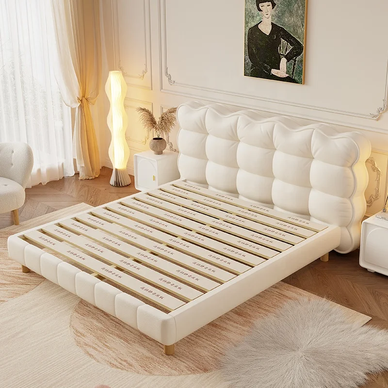 Luxury Modern Bed - Comfort & Style with Double Wooden Frame