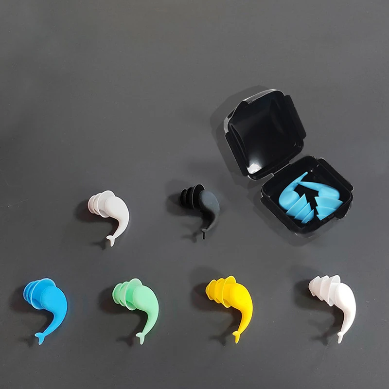 Reusable Noise Reduction Ear Plugs Water Proof Silicone Earplugs for Summer Swimming, Showering, Surfing, Water Sports
