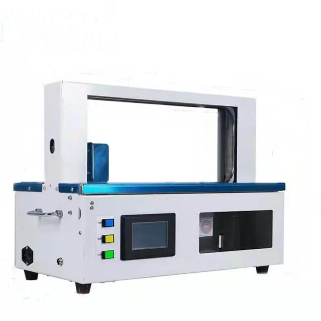 Semi Automatic table top  money strapping machine opp film paper band banding edge machine