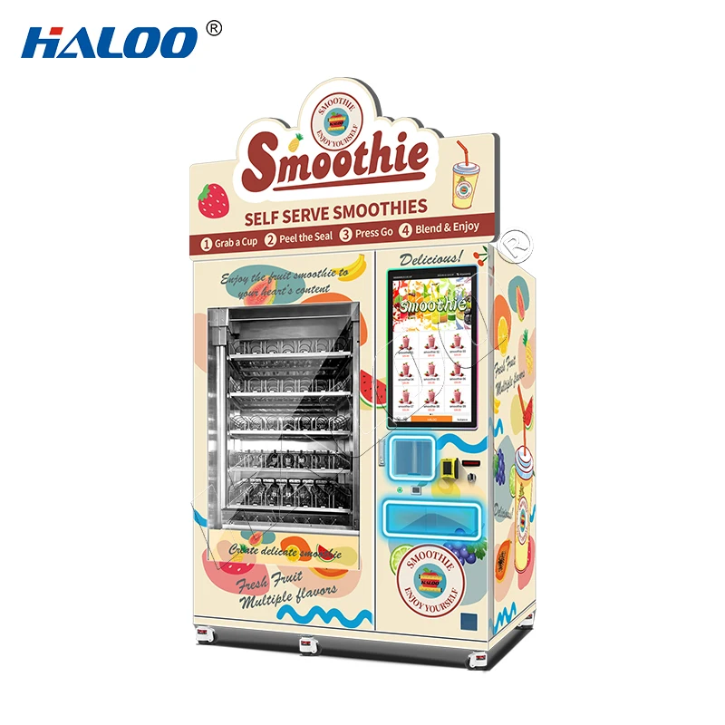 Haloo Vending Machine Supplier Vegetables and Fruit Smoothie Vending Machine and Frozen Drink Smoothie Juice Vending Machine