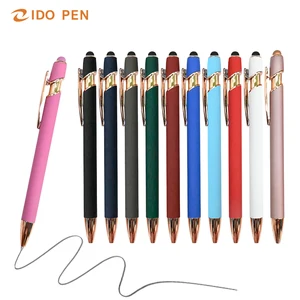 Factory Supply 2-in-1 Ballpoint Pen for Stylus Rose Metal Advertising Gift with Custom Logo 1.0mm Novelty Sports Design