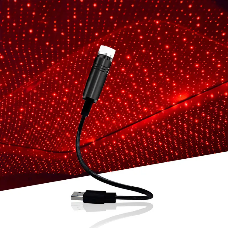 Car Interior Roof LED Star Light USB Atmosphere Starry Sky Night Projector Lamp