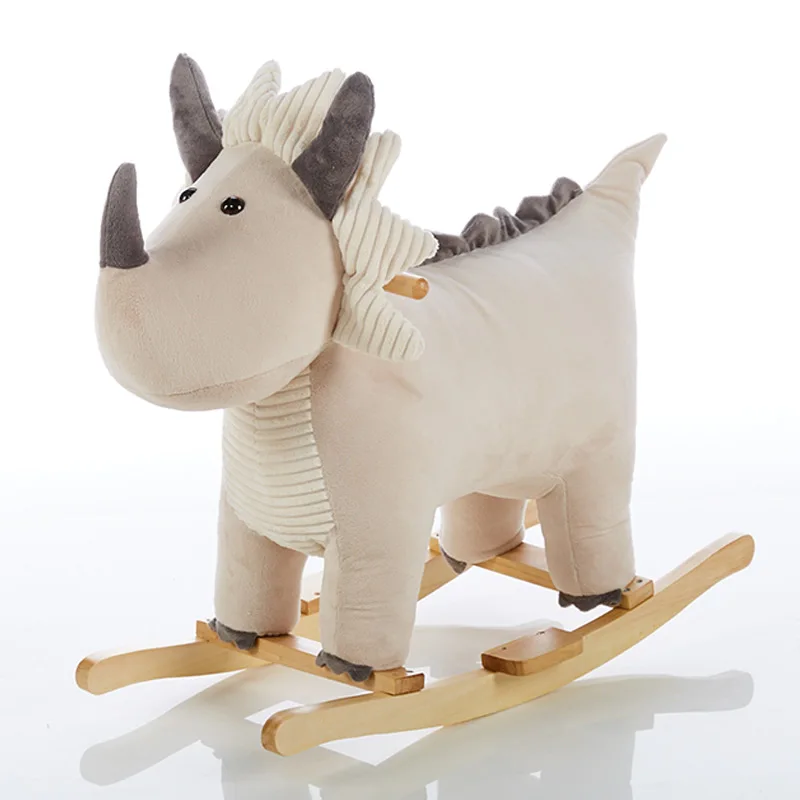 Toy Plush Pillows Rider Hors Doll Design Manufacturer Rocking Toy Puppet Ride Lion Dinosaur Customized Rocking Horse