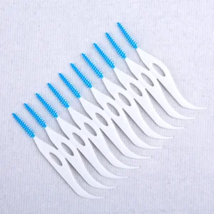2-in-1 Soft Interdental Toothpick for Daily Oral Care Newplastic Brush with Stainless Steel Wire for Deep Cleaning for Adults