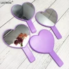espejo de maquillaje de corazón morado