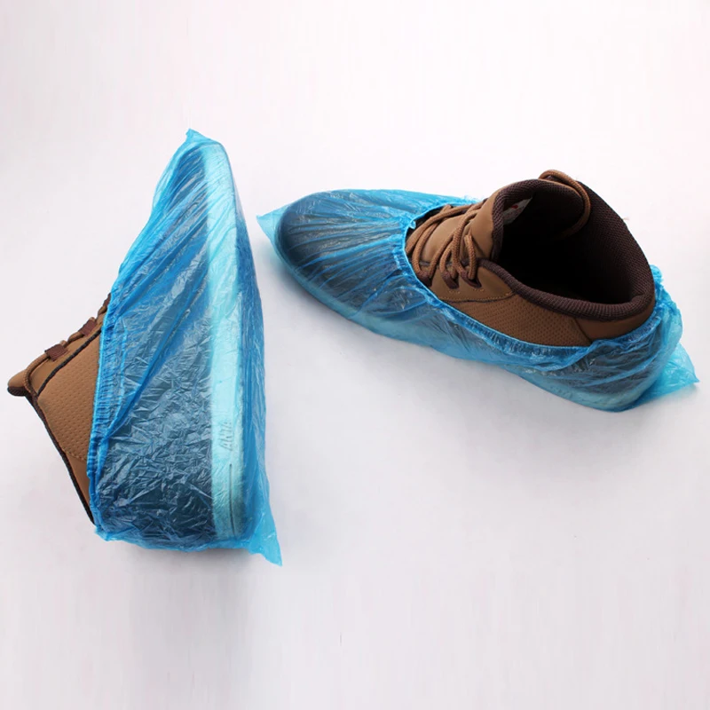 50 Pairs Shoe Cover Disposable Thicken CPE Waterproof Dustproof PE Plastic  Boot Shoe Covers