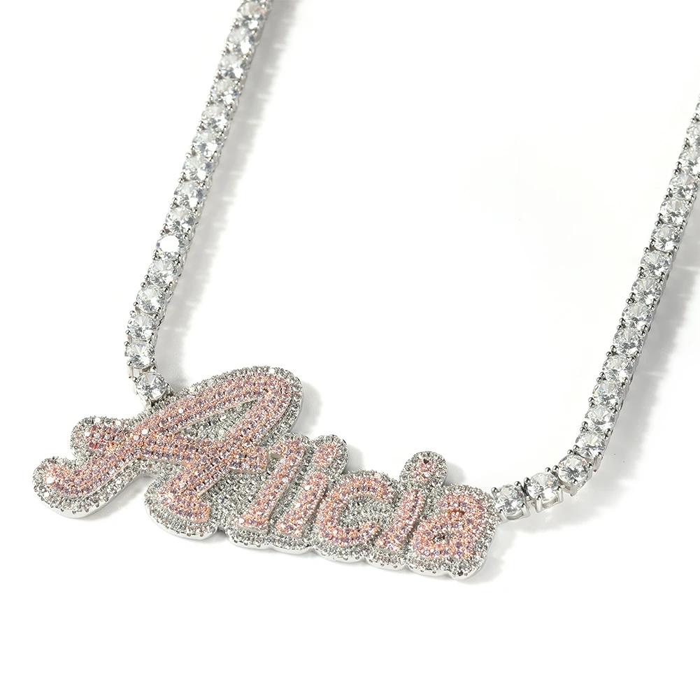 diamond cz name necklace