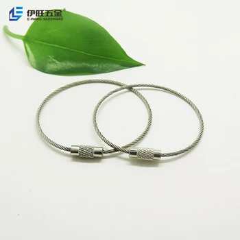YIWANG Fashion Design Stainless Steel Wire Rope Keychain Cable Key Ring