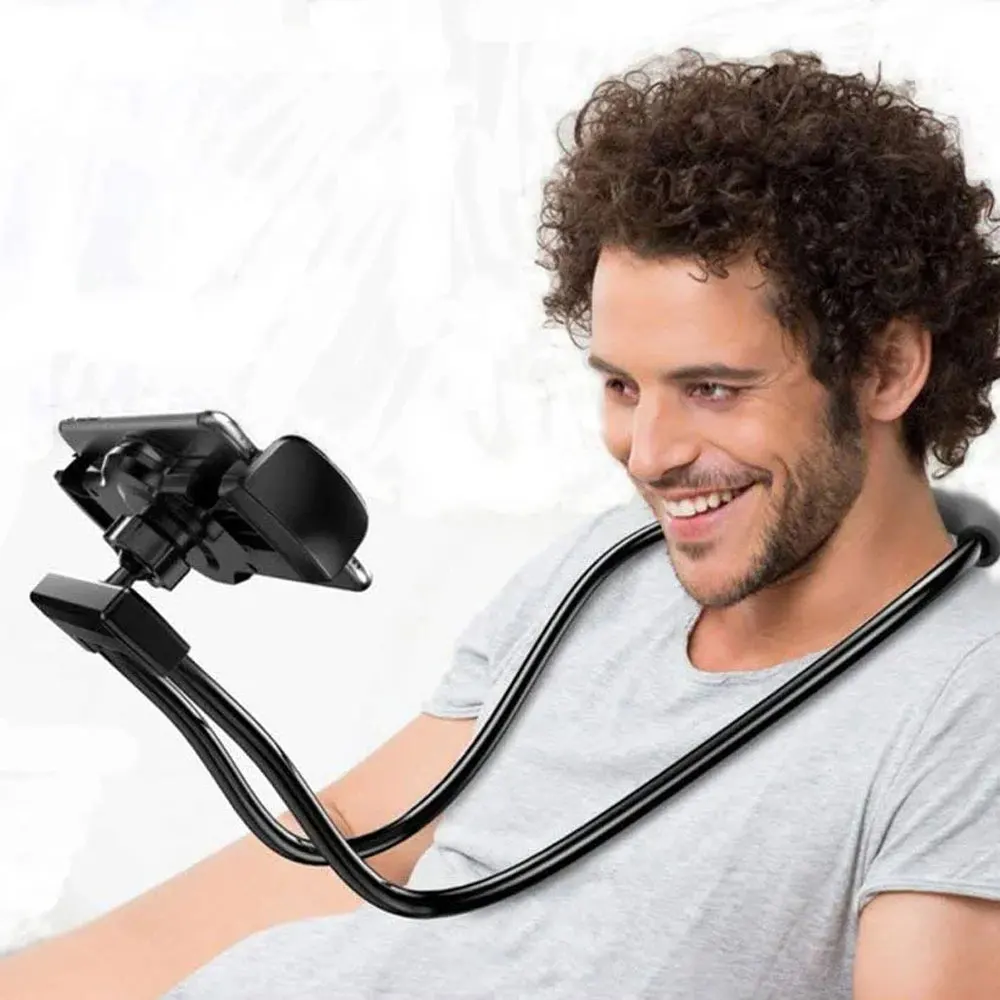 Soporte Móvil Flexible de Brazo Largo Laudtec Rotación de 360 Grados Clip para Colgar el Teléfono Soporte para el Cuello  