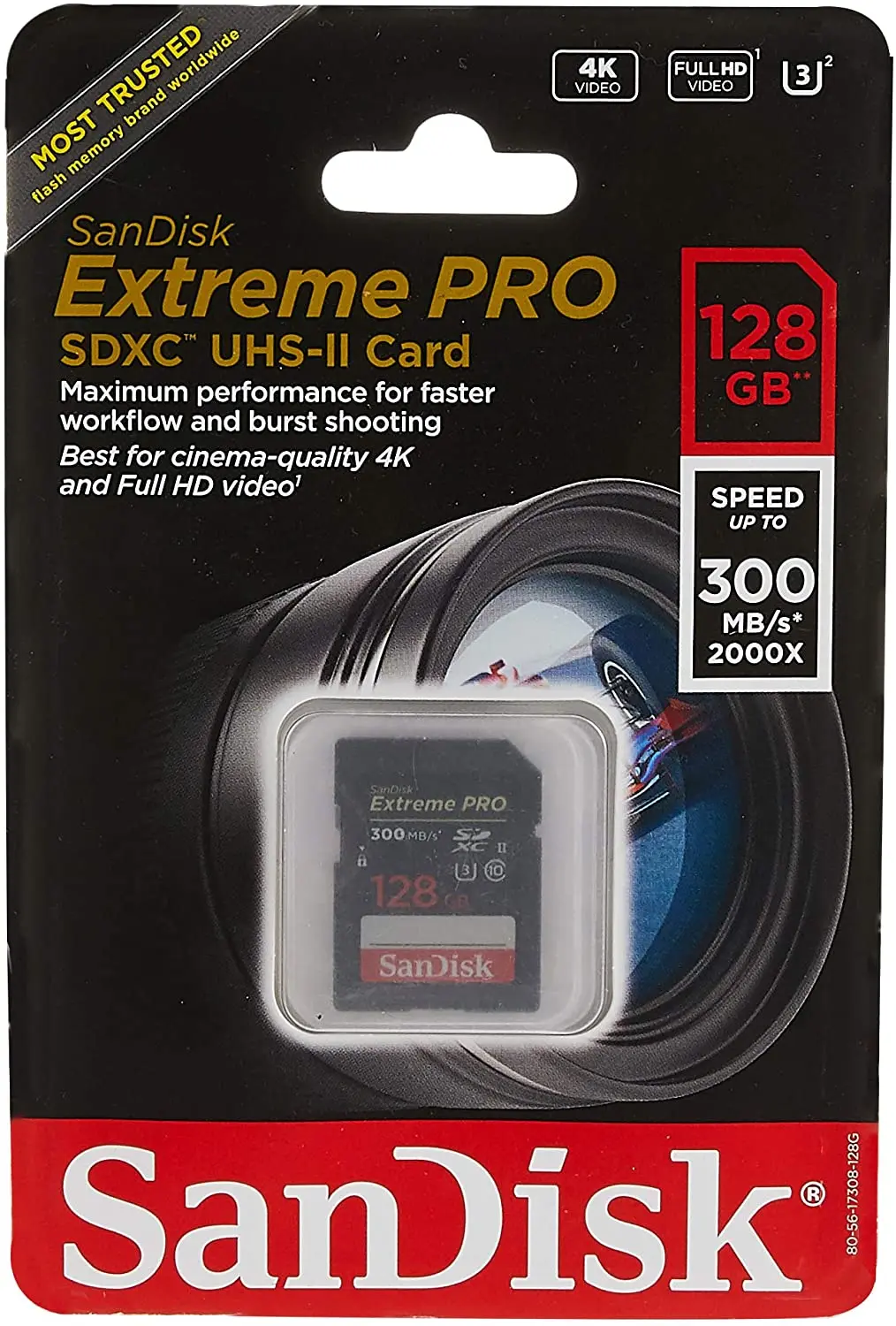 100% original SanDisk SDSDXPK 32GB 64GB 128G ANCIN Sandisk Extreme Pro Flash Memory Card SDXC UHS-II SD Card camera - Black - ANKUX.COM