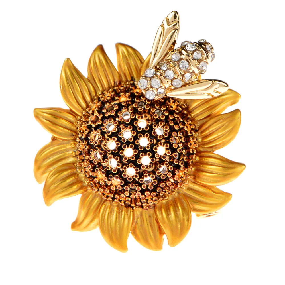 Broche De Girasol Con Abeja Para Hombre Y Mujer,Collar De Margaritas Y  Flores,Pin De Insectos,Accesorios De Joyería,Novedad - Buy Girasol Con  Abeja Broches,Girasol Abeja Broches,Girasol Broches Product on 