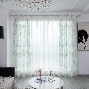 100%polyester Embroidery Sheer Curtain Window Curtains Living Room in Shaoxing Textile Made in China