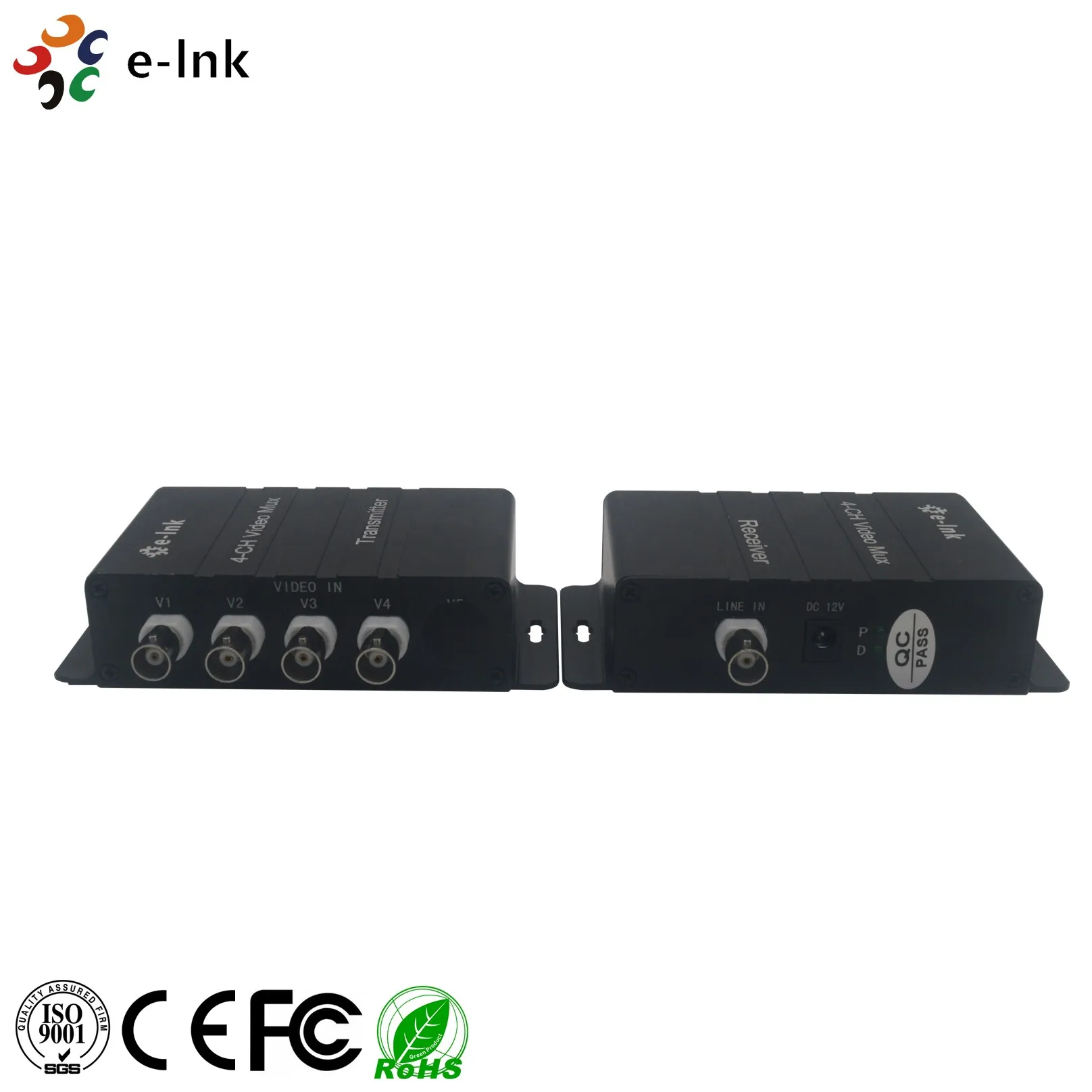 4 Channel Video Converter Transmitter and Receiver for Camera over One Coaxial Cable without Power Adapter