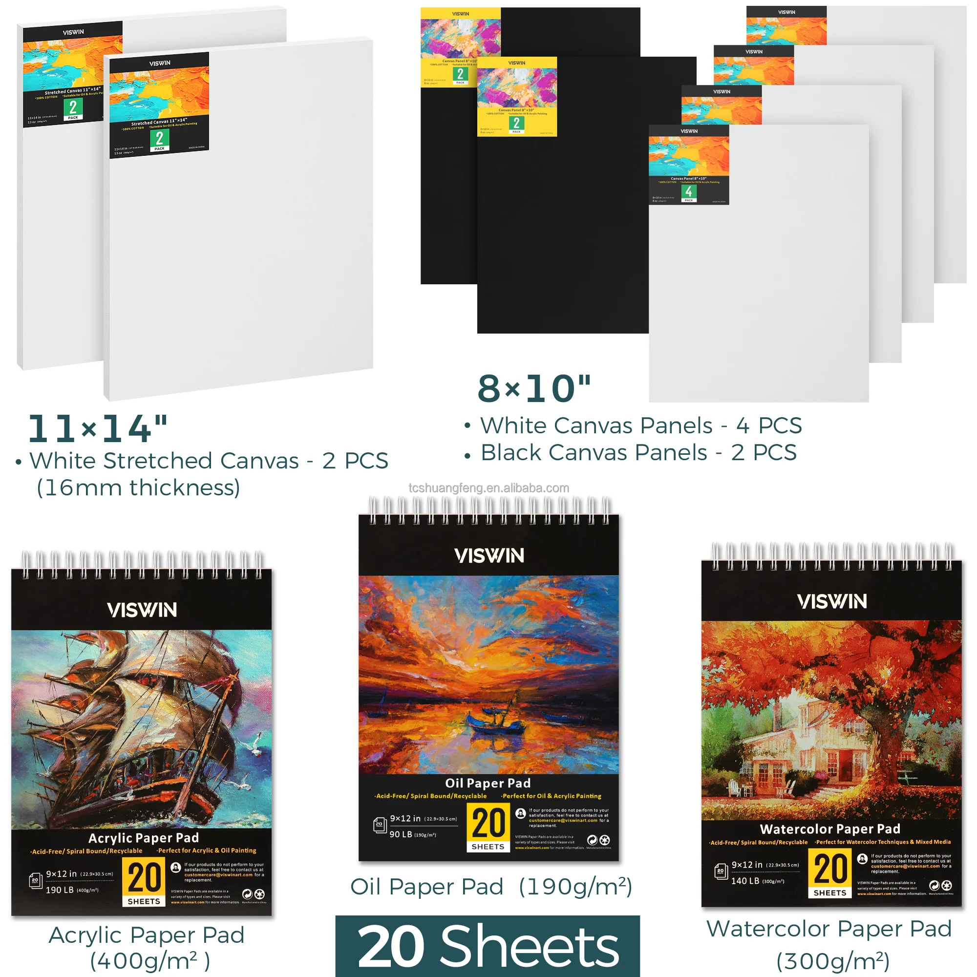 VISWIN Art Supplies Set with Easel, Brushes, Acrylic Tubes, Canvas ...