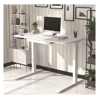 Modern High Quality Ergonomic Office Wooden Electric Height Adjustable Table Sit Stand Desk Single Motor Standing Computer Desk