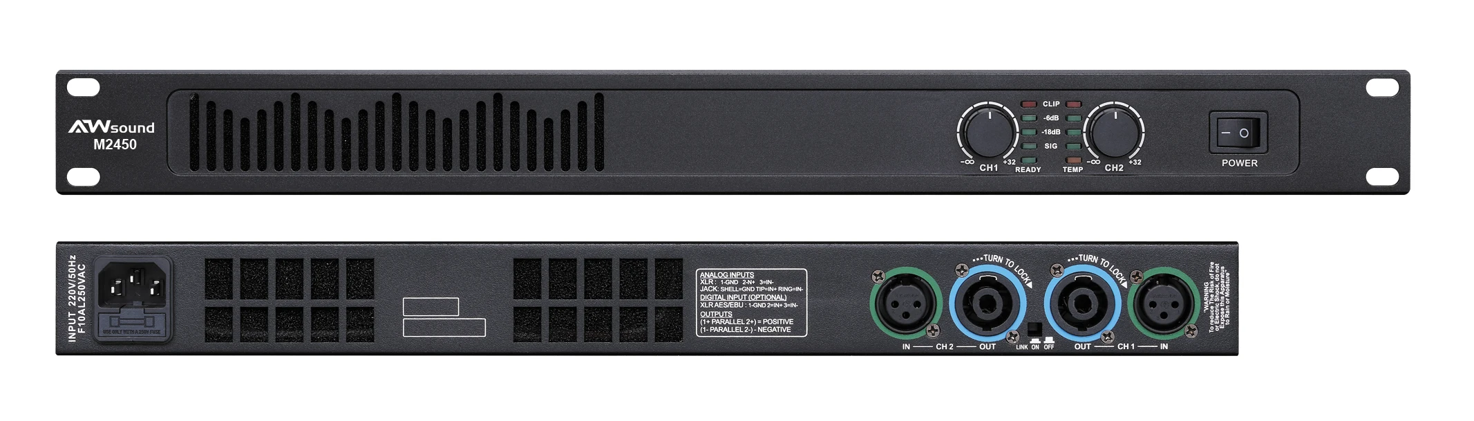 M2450 Power Amplifier - 350W Class D Stereo Audio Solution