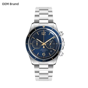 OEM/ODM Available New Design Luxury 316L Stainless Steel Chronograph Automatic Mechanical Watch for Men with Calendar