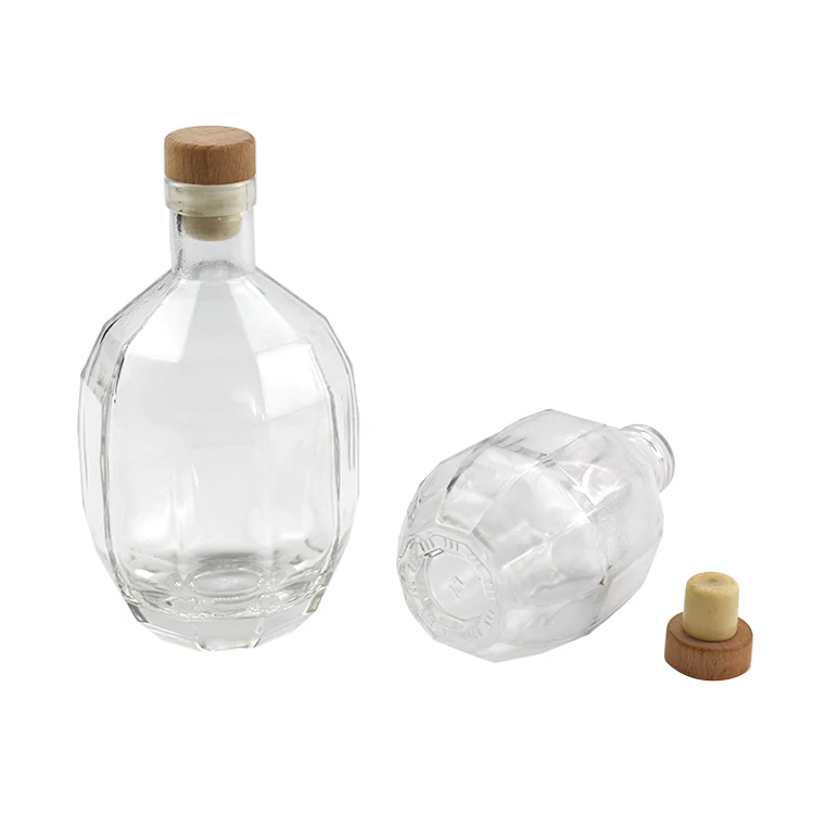 New Fancy Exquisite Design Custom Grenades Shape Clear Vodka Whisky Liquor Glass Bottle 250ml 375ml 500ml with Stopper