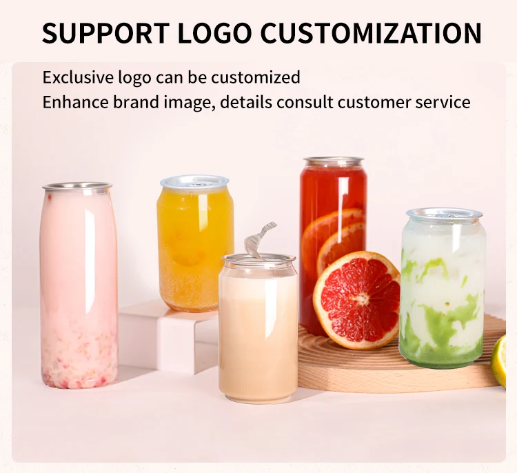 Oem Pet Plastic Cans With Logo High Quality Transparent Plastic Can