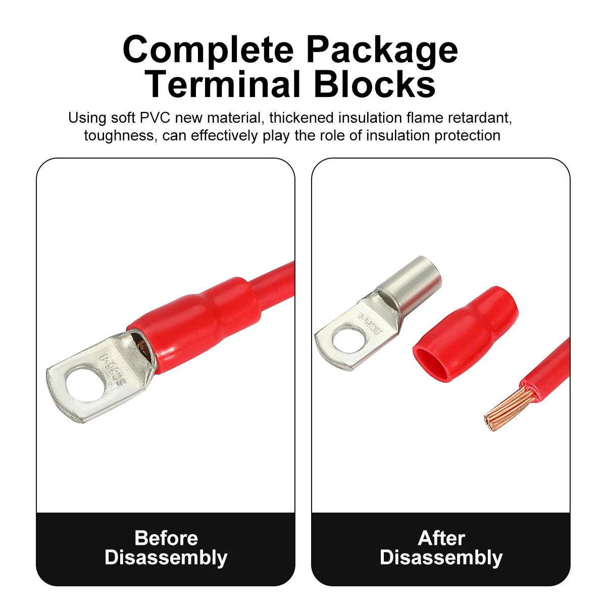 PVC Insulating Sheath Flame Retardant  Cable End Cap Vinyl Wire End Caps for Cable Lugs Electric Terminals