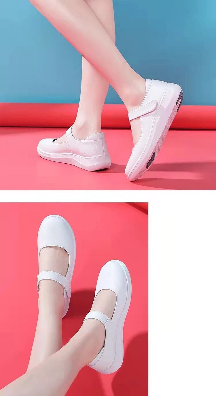 Anti-slip Nursing Shoes Hospital for Women White Shoes Comfort Breathable Soft Bottom Flat Nurse Safety Work Shoes