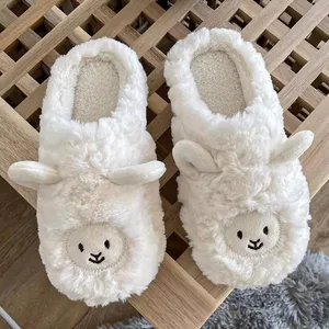 Unisex Fluffy Plush Sheep for Slippers Light and Breathable Hot Selling for Couples for Home Use in Winter and Spring Plush