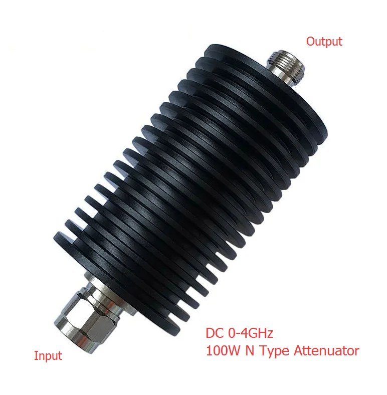 High Power 100Watt N Type Connector Fixed Attenuators 0-4GHz N MaleにN  Female RF Coaxial Attenuator Stainless Steel Material