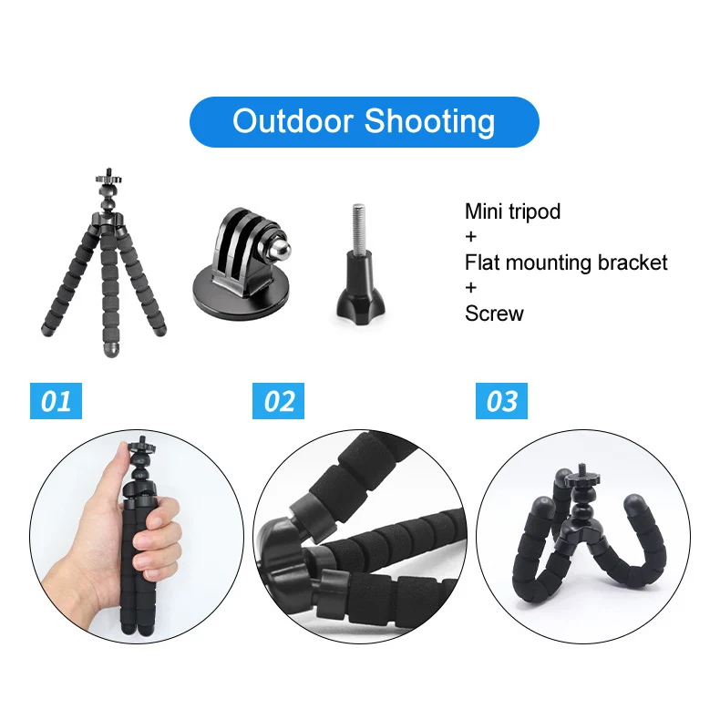 50 in Action Sports Camera Mounts Kit Accessories Camcorder