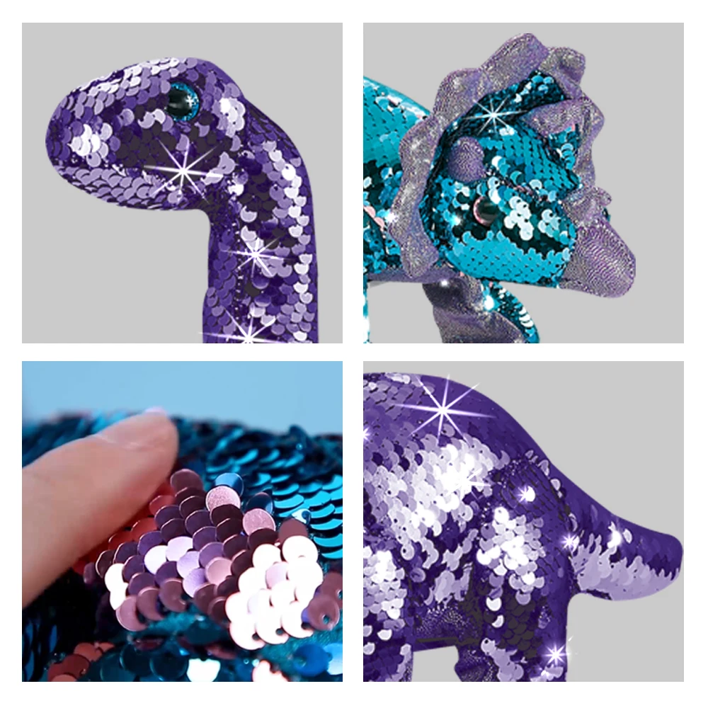Peluche Dinosaure Brachiosaure Tiny Heart - 35cm | Realiste Et Douce | Cadeau Enfant | Bleu