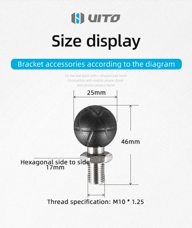 Phone Holder Motorcycle Phone Stand Holder For Motorcycle Ball Head Bolt Camera Ball Head Inch Ball Head Base Phone Holder supplier