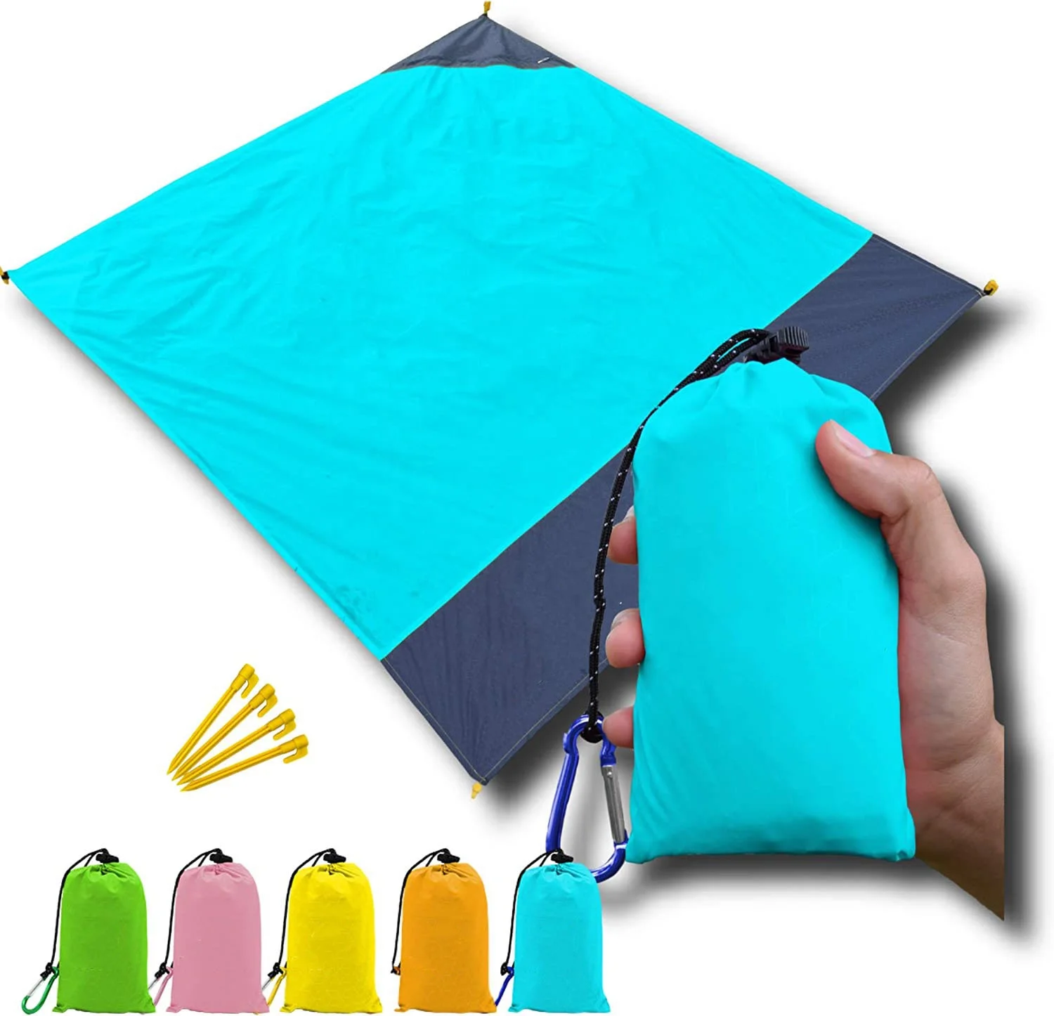 Foldable Polyester Picnic Mat Canvas Versatile Beach Pocket Waterproof