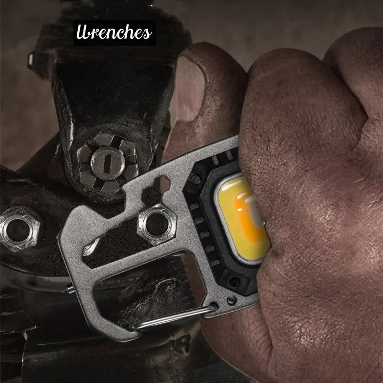 Портативный Рабочий светильник с открывалкой для бутылок уличная лампа кемпинга USB-перезаряжаемый мини-брелок COB светодиодный