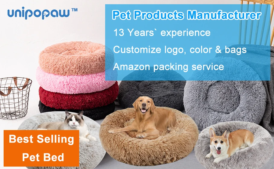 Customized Wholesale Cozy Antianxiety Calming Large Donut Pet Bed